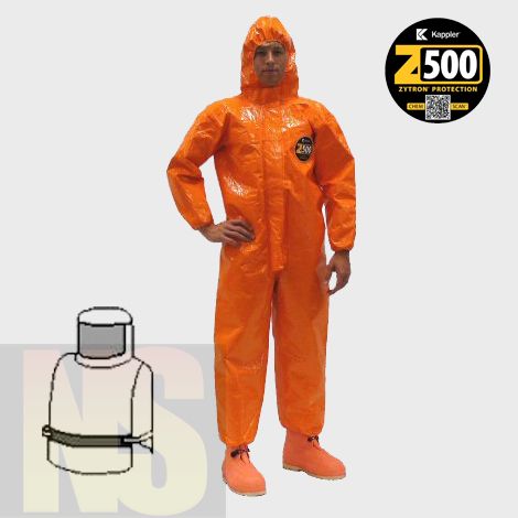 Kappler Z5H382 HazMat Suit - Zytron 500 Vapor Total Encapsulating - Orange  LG/XL