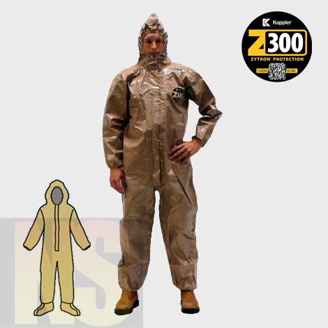 Kappler® Zytron® Z300 Coverall with Hood & Boots and Elastic Wrists #Z3H414